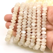 White Moonstone 4-8mm Smooth Rondelle Shape AAA Grade Gemstone Beads Strand - Total 1 Strand of 16 Inch.
