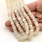 White Moonstone 4-8mm Smooth Rondelle Shape AAA Grade Gemstone Beads Strand - Total 1 Strand of 16 Inch.