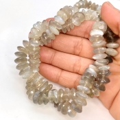 Grey Moonstone 9-11mm German Cut Disk Shape AAA Grade Gemstone Beads Strand - Total 1 Strand of 16 Inch.