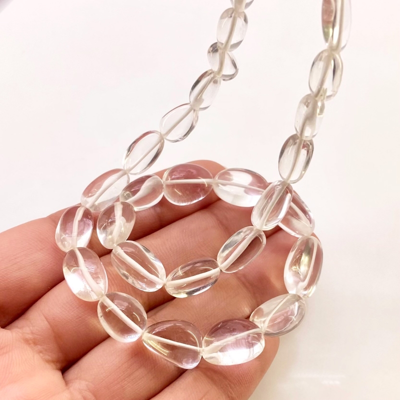 Crystal Quartz 7-13mm Smooth Nugget Shape AAA Grade Gemstone Beads Strand - Total 1 Strand of 16 Inch.