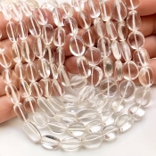 Crystal Quartz 7-13mm Smooth Nugget Shape AAA Grade Gemstone Beads Strand - Total 1 Strand of 16 Inch.