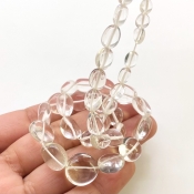 Crystal Quartz 6-15mm Smooth Nugget Shape AAA Grade Gemstone Beads Strand - Total 1 Strand of 16 Inch.