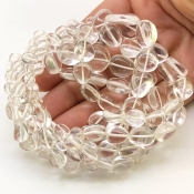 Crystal Quartz 6-15mm Smooth Nugget Shape AAA Grade Gemstone Beads Strand - Total 1 Strand of 16 Inch.