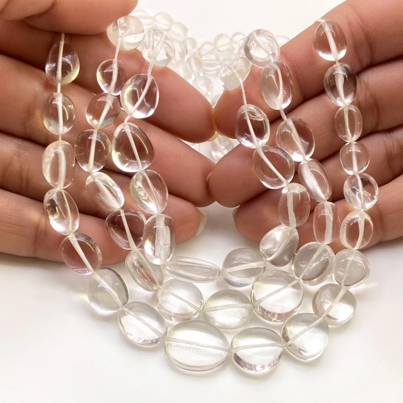 Crystal Quartz 6-15mm Smooth Nugget Shape AAA Grade Gemstone Beads Strand - Total 1 Strand of 16 Inch.