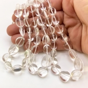 Crystal Quartz 6-15mm Smooth Nugget Shape AAA Grade Gemstone Beads Strand - Total 1 Strand of 16 Inch.