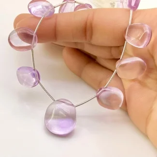 Pink Amethyst 12-20mm Smooth Nugget Shape AAA Grade Gemstone Beads Layout - Total 1 Strand of 10 Inch.