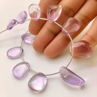 Pink Amethyst 13-23mm Smooth Nugget Shape AAA Grade Gemstone Beads Layout - Total 1 Strand of 9 Inch.