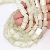 White Moonstone 10-14mm Step Cut Nugget Shape AAA Grade Gemstone Beads Strand - Total 1 Strand of 10 Inch.