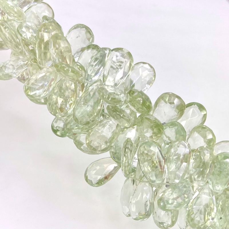 Green Amethyst 15.5-18.5mm Briolette Pear Shape AA+ Grade Gemstone Beads Strand - Total 1 Strand of 8 Inch.