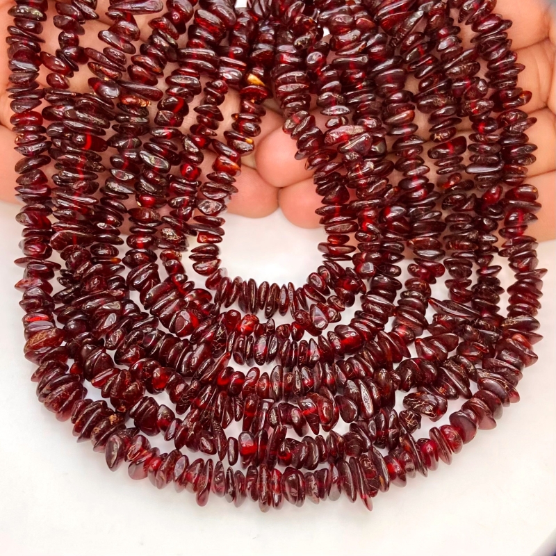 Amber 6-11mm Tumbled Chip Shape AA Grade Gemstone Beads Strand - Total 1 Strand of 18 Inch.
