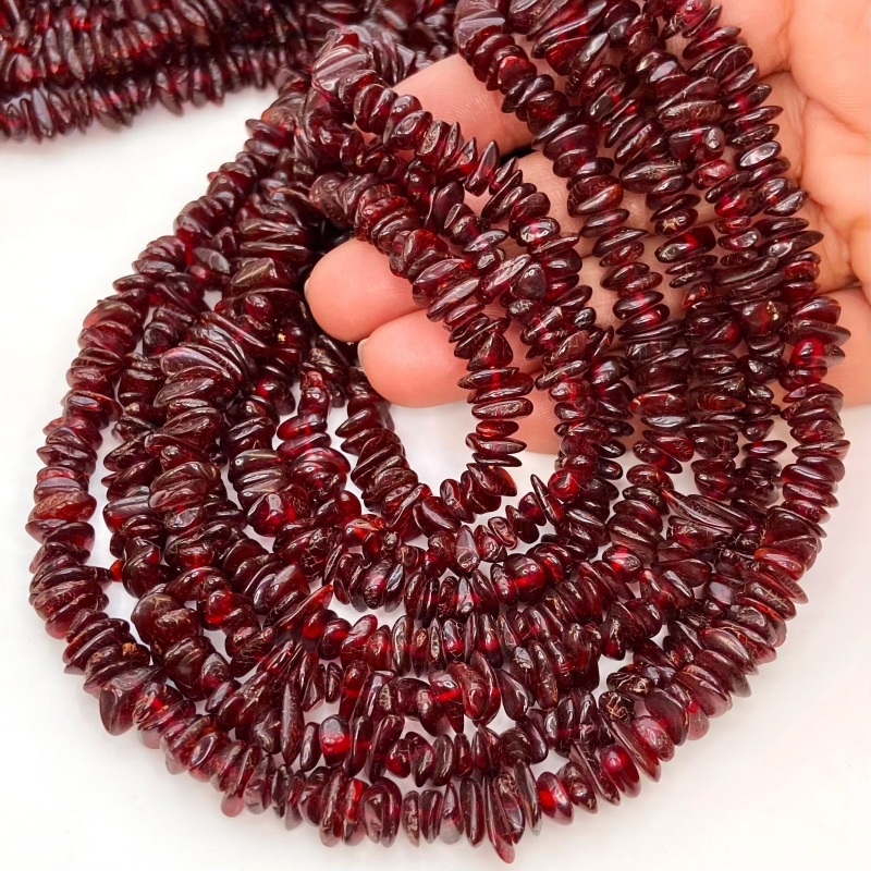 Amber 6-11mm Tumbled Chip Shape AA Grade Gemstone Beads Strand - Total 1 Strand of 18 Inch.