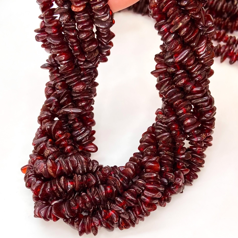 Amber 6-11mm Tumbled Chip Shape AA Grade Gemstone Beads Strand - Total 1 Strand of 18 Inch.
