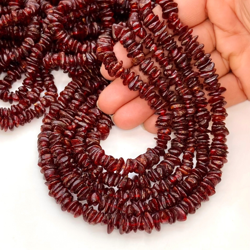 Amber 6-11mm Tumbled Chip Shape AA Grade Gemstone Beads Strand - Total 1 Strand of 18 Inch.