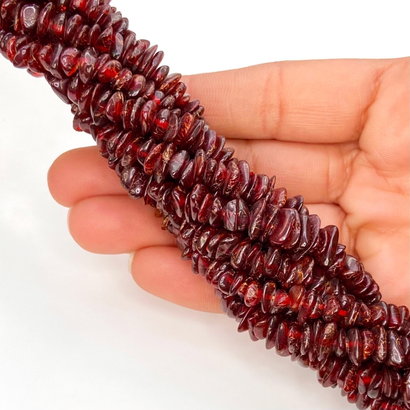 Amber 6-11mm Tumbled Chip Shape AA Grade Gemstone Beads Strand - Total 1 Strand of 18 Inch.