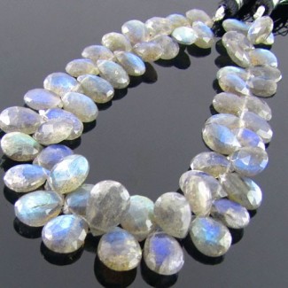Labradorite Briolette Pear Shape Gemstone Beads Strand - 10-12mm - 8 Inch - 1 Strand