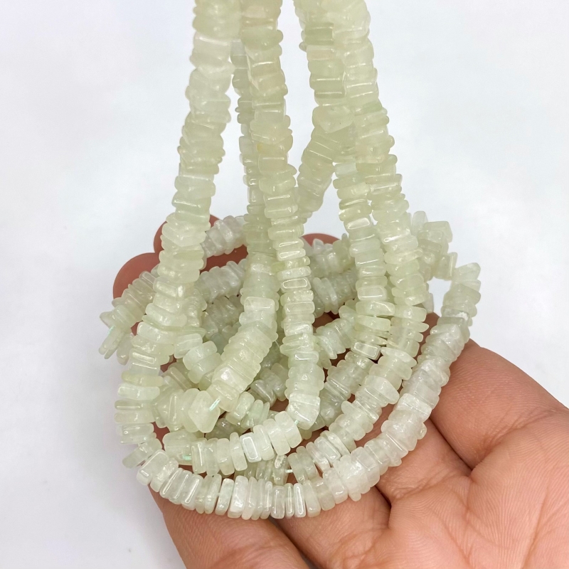 Green Aventurine 5-5.5mm Smooth Heishi Cube Shape A Grade Gemstone Beads Strand - Total 1 Strand of 16 Inch.