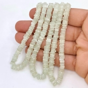 Green Aventurine 5-5.5mm Smooth Heishi Cube Shape A Grade Gemstone Beads Strand - Total 1 Strand of 16 Inch.