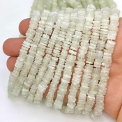 Green Aventurine 5-5.5mm Smooth Heishi Cube Shape A Grade Gemstone Beads Strand - Total 1 Strand of 16 Inch.