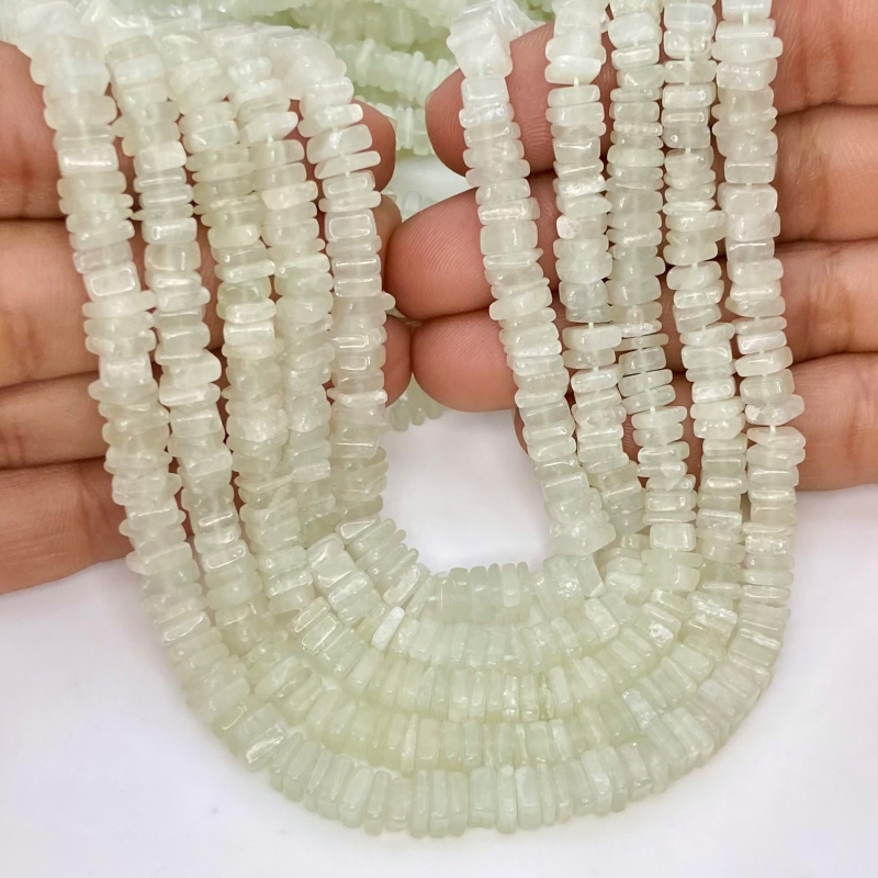 Green Aventurine 5-5.5mm Smooth Heishi Cube Shape A Grade Gemstone Beads Strand - Total 1 Strand of 16 Inch.