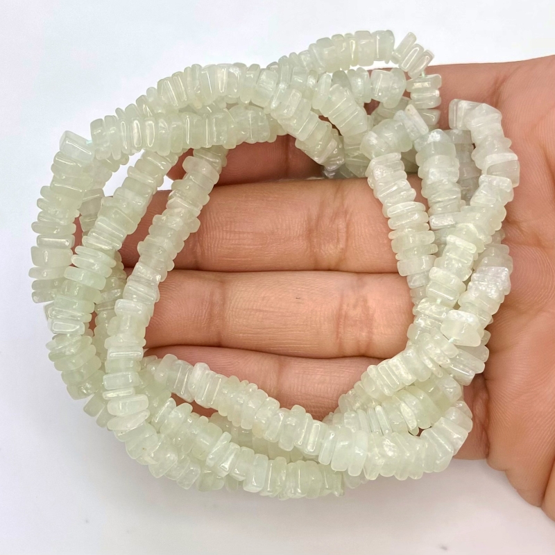 Green Aventurine 5-5.5mm Smooth Heishi Cube Shape A Grade Gemstone Beads Strand - Total 1 Strand of 16 Inch.