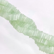 Green Aventurine 6-8mm Smooth Heishi Cube Shape A Grade Gemstone Beads Strand - Total 1 Strand of 16 Inch.