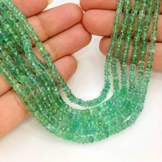 Emerald 2.5-5mm Faceted Rondelle Shape A+ Grade Gemstone Beads Lot - Total 3 Strands of 19 Inch.