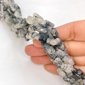 Black Rutile 8-12mm Faceted Nugget Shape A Grade Gemstone Beads Strand - Total 1 Strand of 13 Inch.