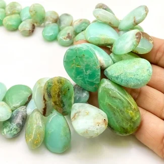 Chrysoprase 11.5-34mm Smooth Pear Shape A Grade Gemstone Beads Strand - Total 1 Strand of 16 Inch.