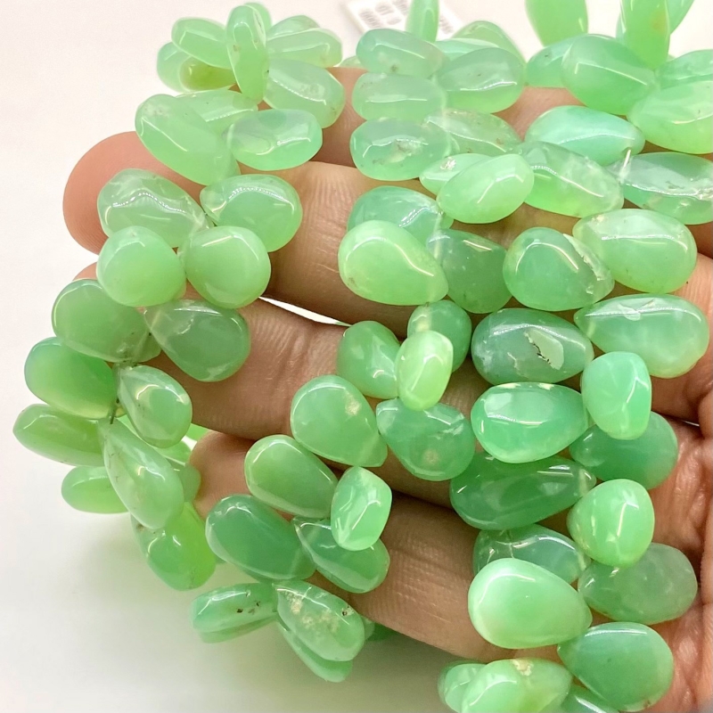 Chrysoprase 11-15mm Smooth Pear Shape A Grade Gemstone Beads Strand - Total 1 Strand of 8 Inch.
