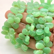 Chrysoprase 11-15mm Smooth Pear Shape A Grade Gemstone Beads Strand - Total 1 Strand of 8 Inch.