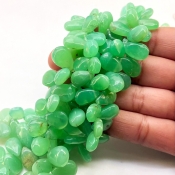 Chrysoprase 11-15mm Smooth Pear Shape A Grade Gemstone Beads Strand - Total 1 Strand of 8 Inch.