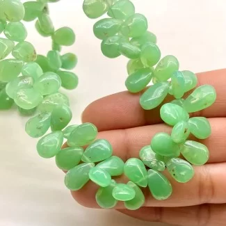 Chrysoprase 11-15mm Smooth Pear Shape A Grade Gemstone Beads Strand - Total 1 Strand of 8 Inch.