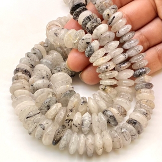 Quartz 7.5-13.5mm Smooth Wheel Shape B Grade Gemstone Beads Lot - Total 4 Strands of 16 Inch.