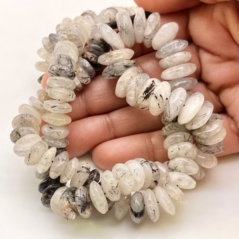 Quartz 7.5-13.5mm Smooth Wheel Shape B Grade Gemstone Beads Lot - Total 4 Strands of 16 Inch.