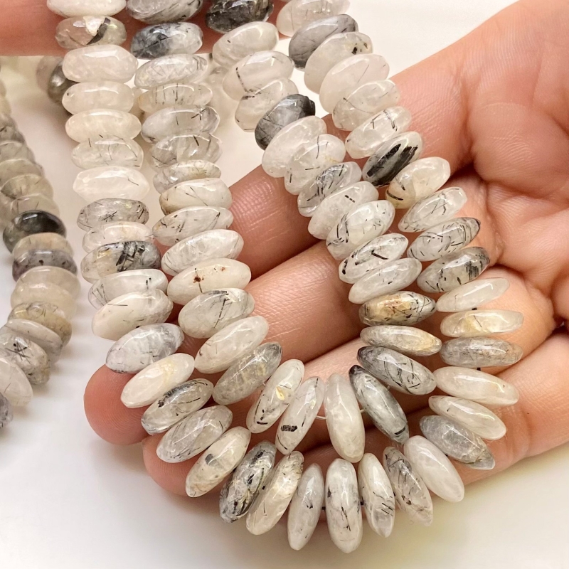 Quartz 7.5-13.5mm Smooth Wheel Shape B Grade Gemstone Beads Lot - Total 4 Strands of 16 Inch.