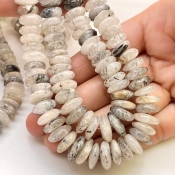 Quartz 7.5-13.5mm Smooth Wheel Shape B Grade Gemstone Beads Lot - Total 4 Strands of 16 Inch.