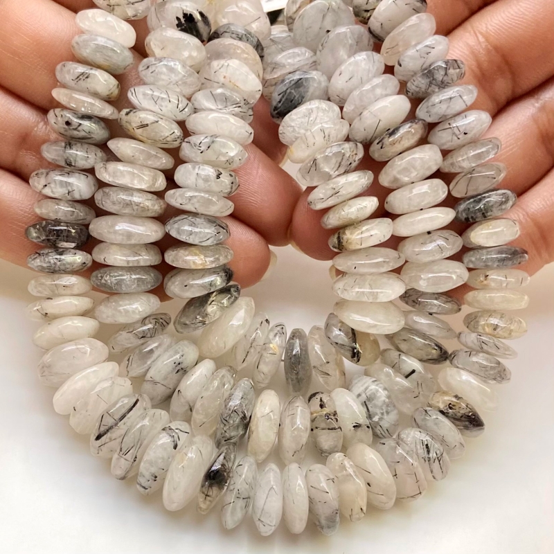 Quartz 7.5-13.5mm Smooth Wheel Shape B Grade Gemstone Beads Lot - Total 4 Strands of 16 Inch.