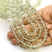 Green Amethyst 6-10mm Smooth Rondelle Shape AA+ Grade Gemstone Beads Strand - Total 1 Strand of 18 Inch.