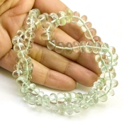 Green Amethyst 6-10mm Smooth Rondelle Shape AA+ Grade Gemstone Beads Strand - Total 1 Strand of 18 Inch.