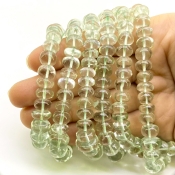 Green Amethyst 6-10mm Smooth Rondelle Shape AA+ Grade Gemstone Beads Strand - Total 1 Strand of 18 Inch.