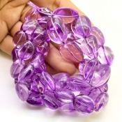 Brazilian Amethyst 13-21mm Smooth Nugget Shape AA Grade Gemstone Beads Strand - Total 1 Strand of 15 Inch.