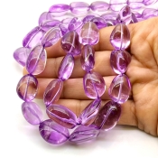 Brazilian Amethyst 13-21mm Smooth Nugget Shape AA Grade Gemstone Beads Strand - Total 1 Strand of 15 Inch.