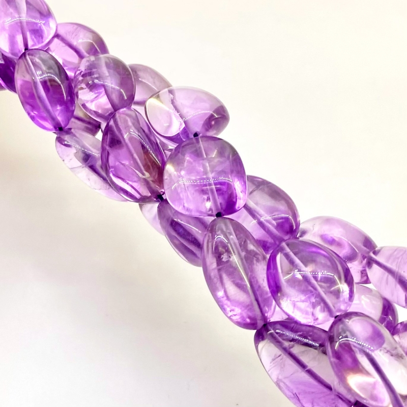 Brazilian Amethyst 13-21mm Smooth Nugget Shape AA Grade Gemstone Beads Strand - Total 1 Strand of 15 Inch.