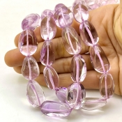 Pink Amethyst 18-25mm Smooth Nugget Shape AAA Grade Gemstone Beads Strand - Total 1 Strand of 18 Inch.