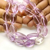 Pink Amethyst 18-25mm Smooth Nugget Shape AAA Grade Gemstone Beads Strand - Total 1 Strand of 18 Inch.