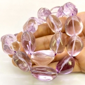 Pink Amethyst 20-29mm Smooth Nugget Shape AA Grade Gemstone Beads Strand - Total 1 Strand of 13 Inch.