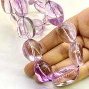 Pink Amethyst 20-29mm Smooth Nugget Shape AA Grade Gemstone Beads Strand - Total 1 Strand of 13 Inch.