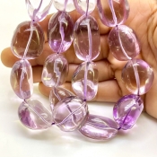 Pink Amethyst 20-29mm Smooth Nugget Shape AA Grade Gemstone Beads Strand - Total 1 Strand of 13 Inch.
