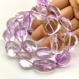 Pink Amethyst 20-29mm Smooth Nugget Shape AA Grade Gemstone Beads Strand - Total 1 Strand of 13 Inch.