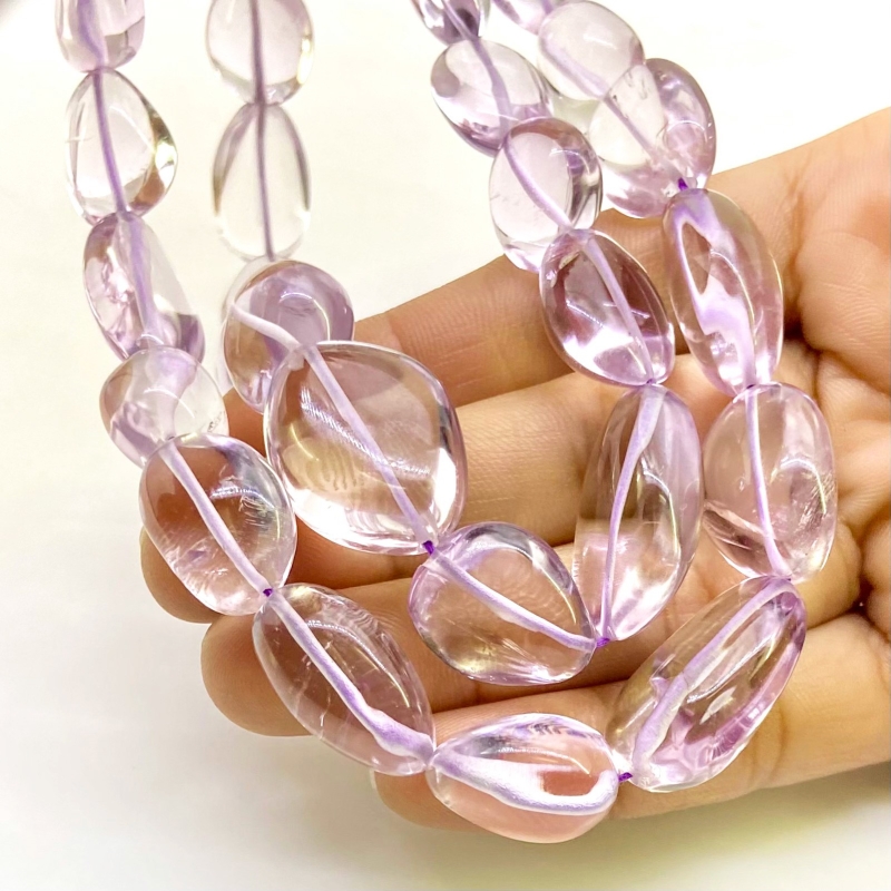 Pink Amethyst 13-24mm Smooth Nugget Shape AA Grade Gemstone Beads Strand - Total 1 Strand of 16 Inch.